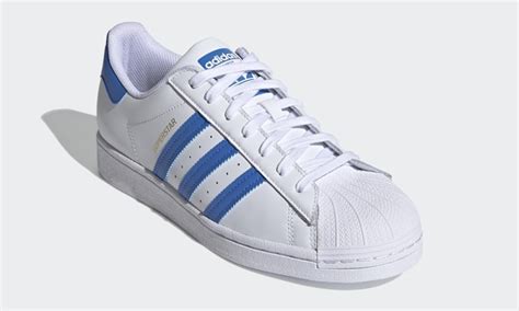 adidas superstar weiß blau metallic|adidas Originals mens Superstar Sneaker, White/True Blue/Gold .